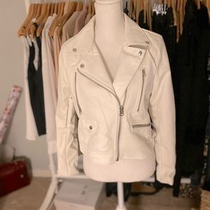 Vegan Leather White Moto Jacket - New.